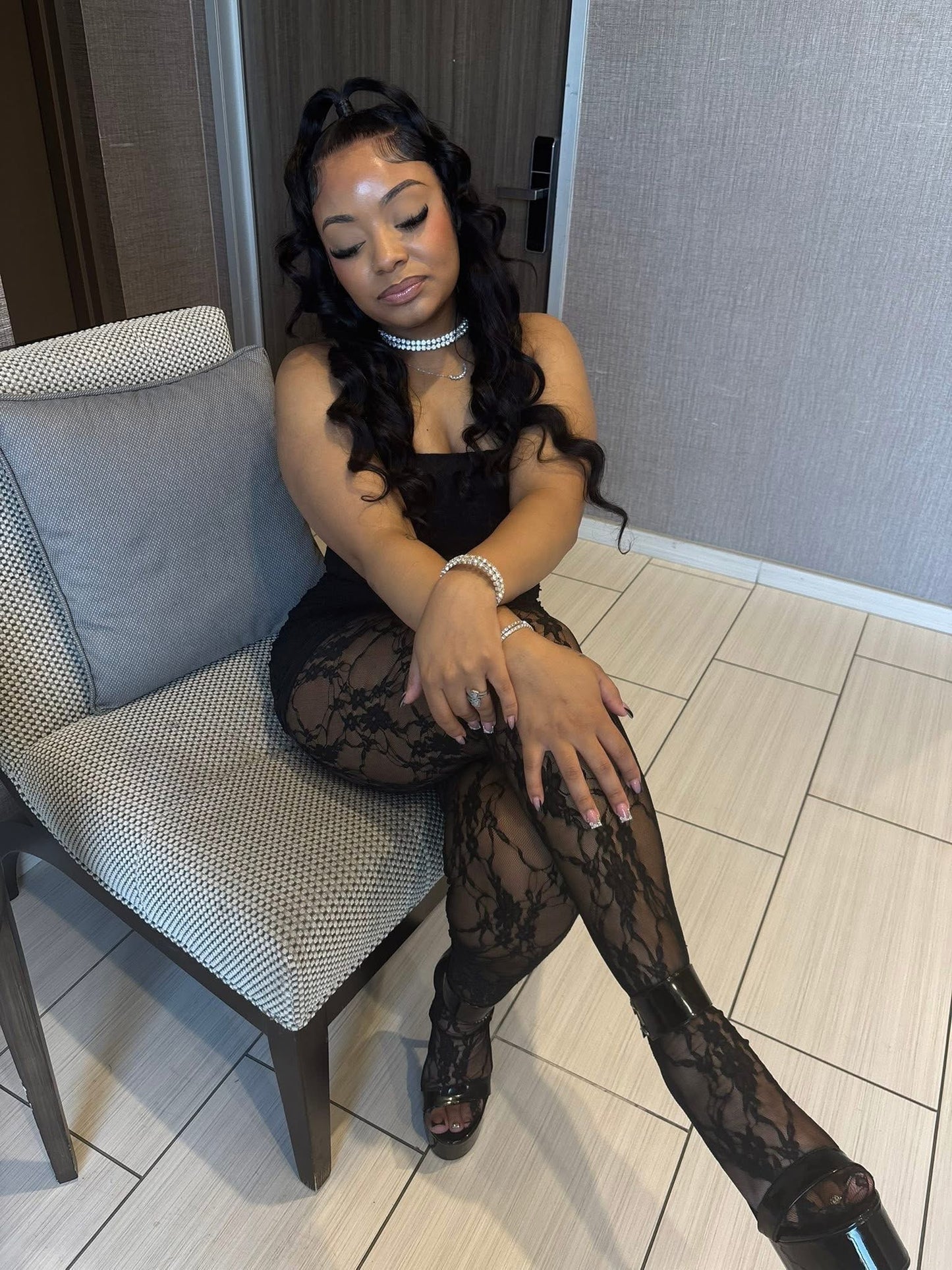 Lace me set black
