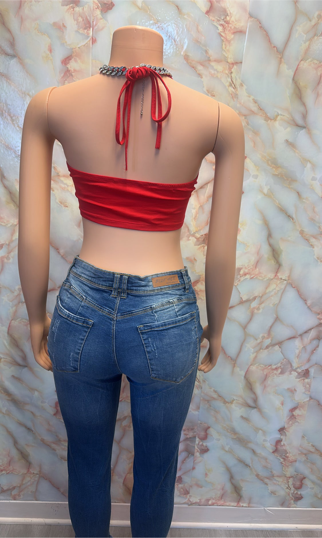 Red crop top