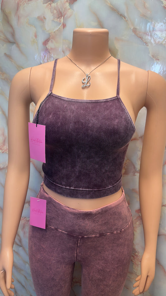 Eggplant acid wash top only