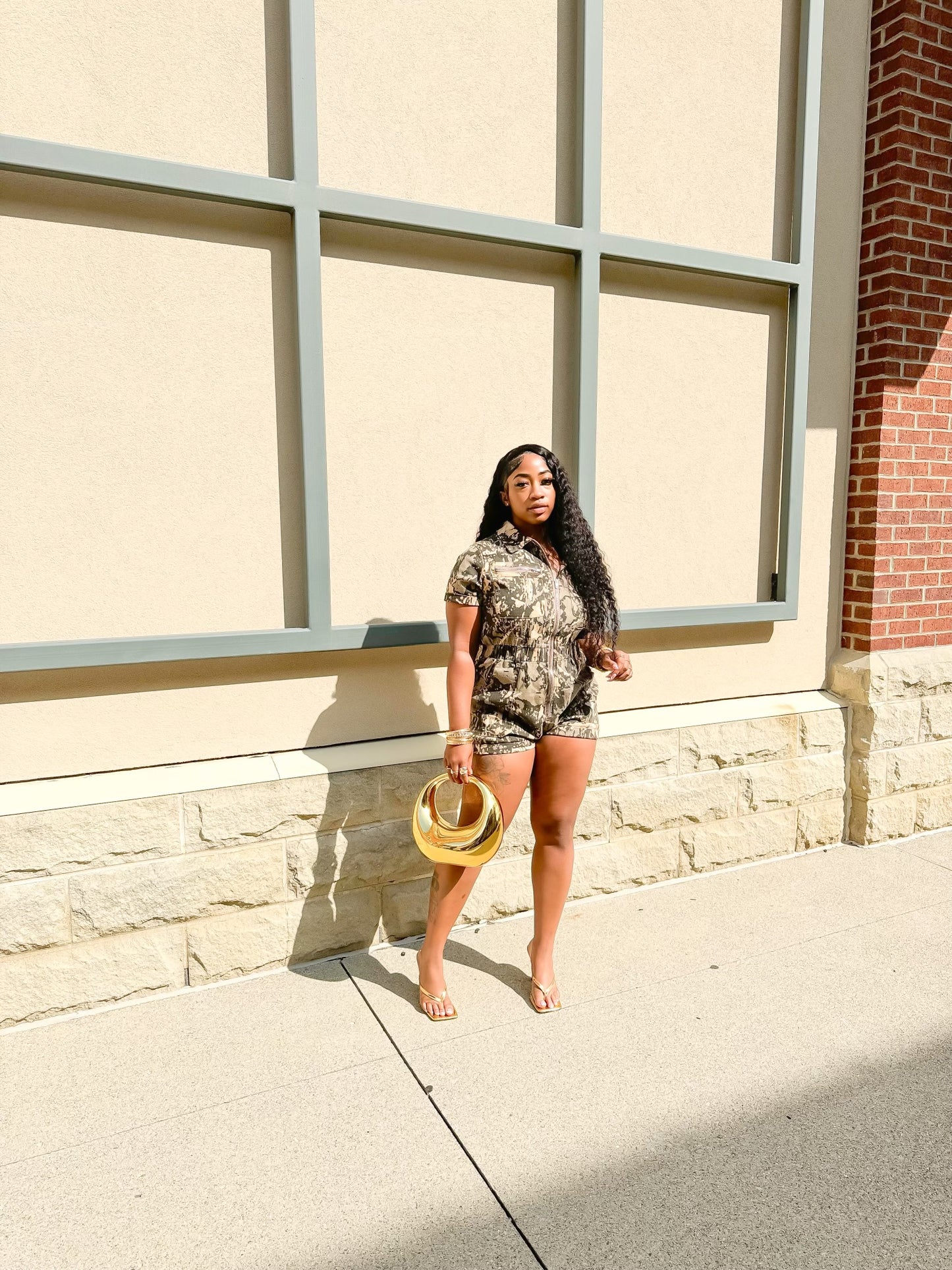 Army shorts jumpsuit