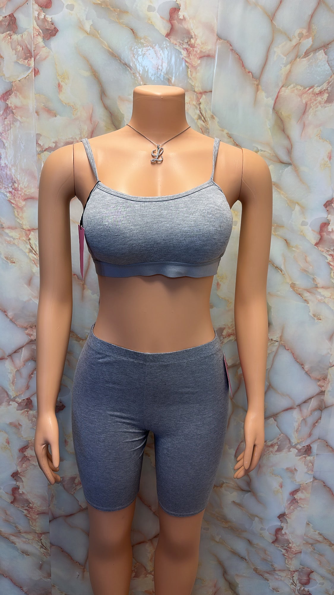 Grey biker shorts (shorts only)