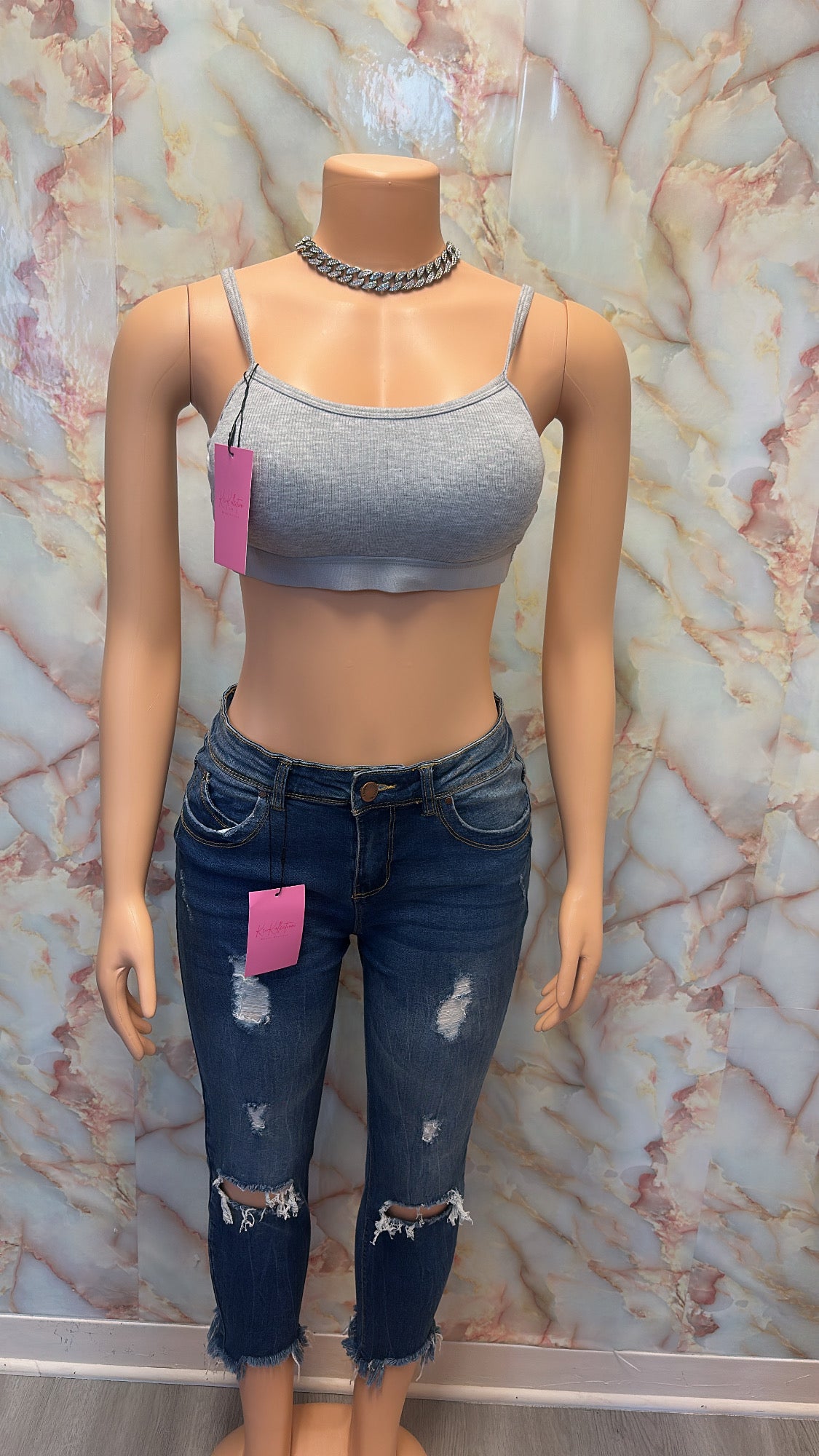 Grey sports bra