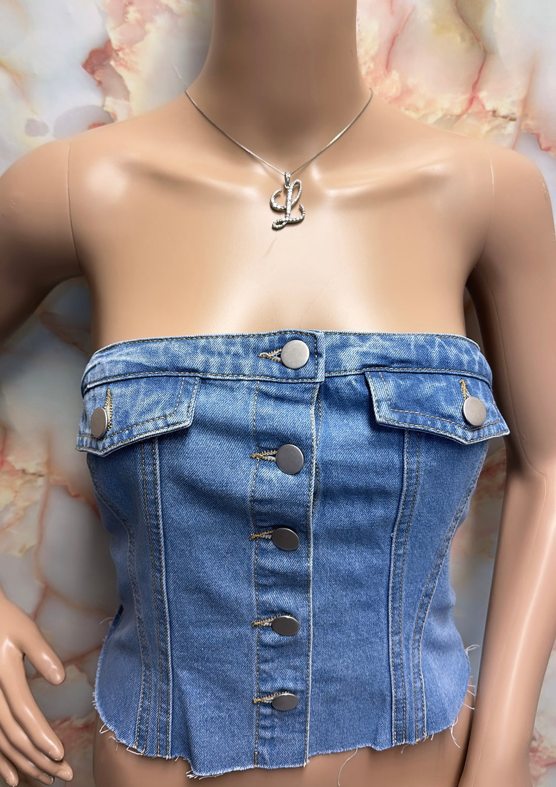 Denim corset