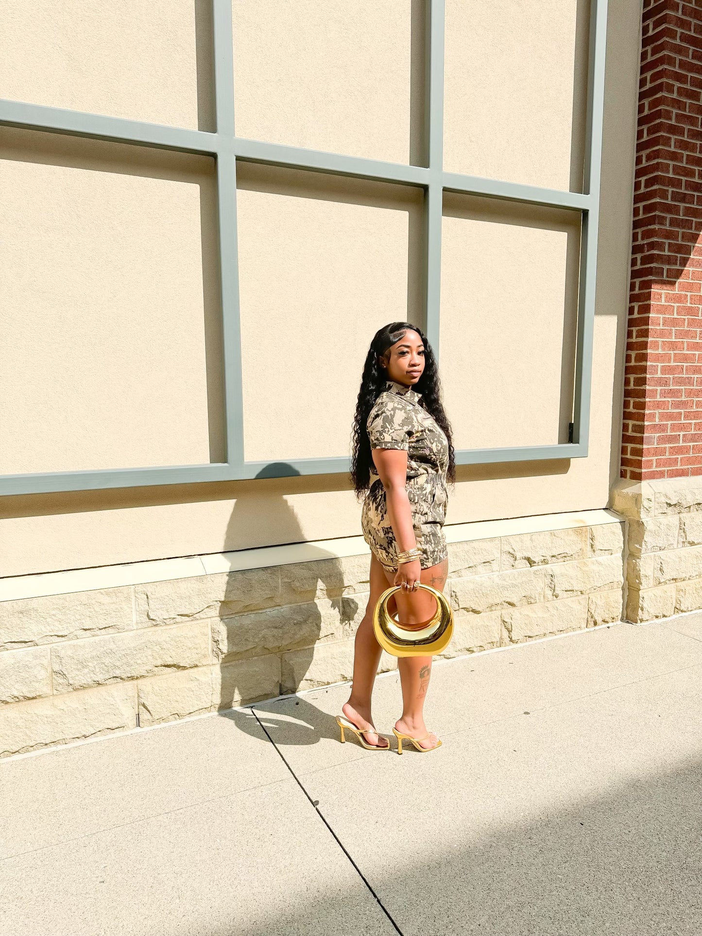 Army shorts jumpsuit