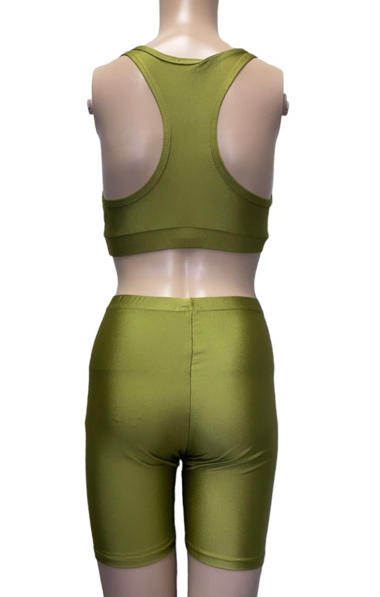 Olive biker set