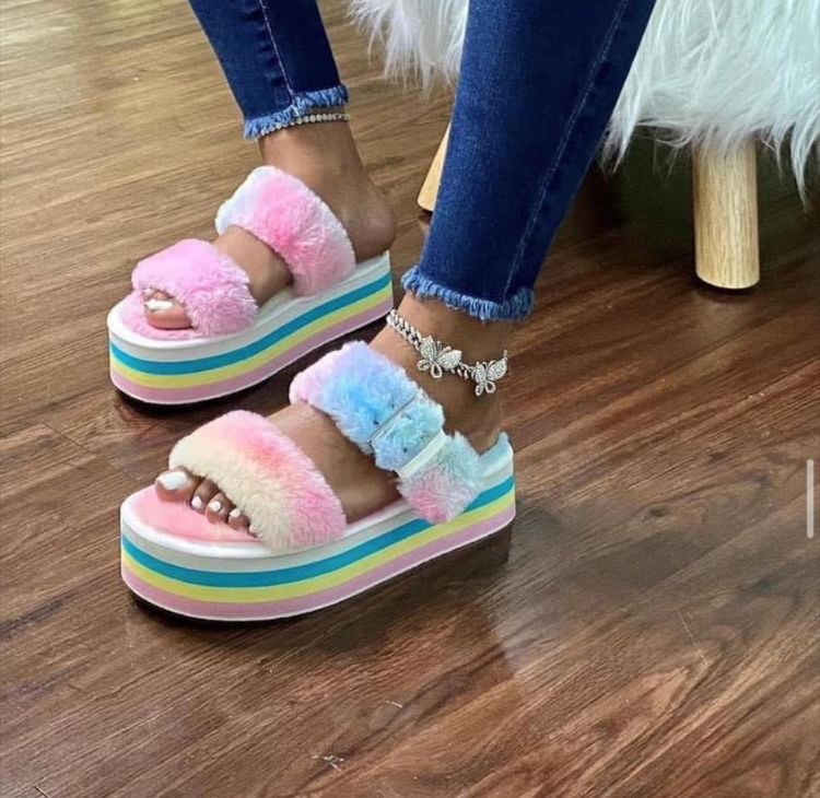 Rainbow fur slides