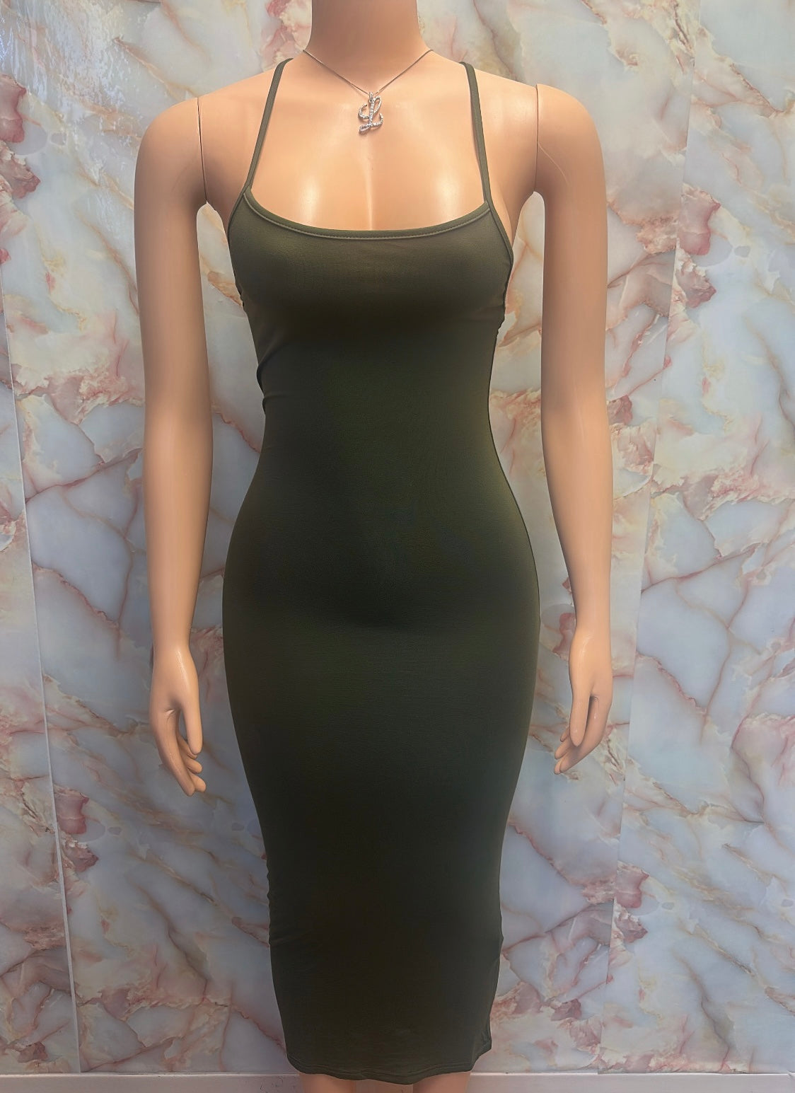 Olive green maxi dress