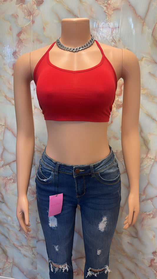 Red crop top