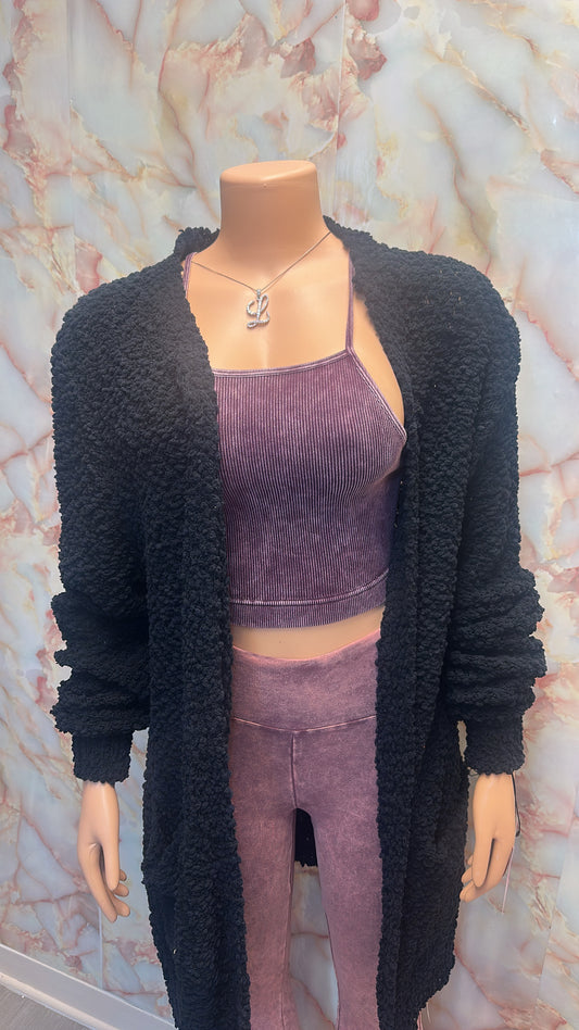 Black cardigan