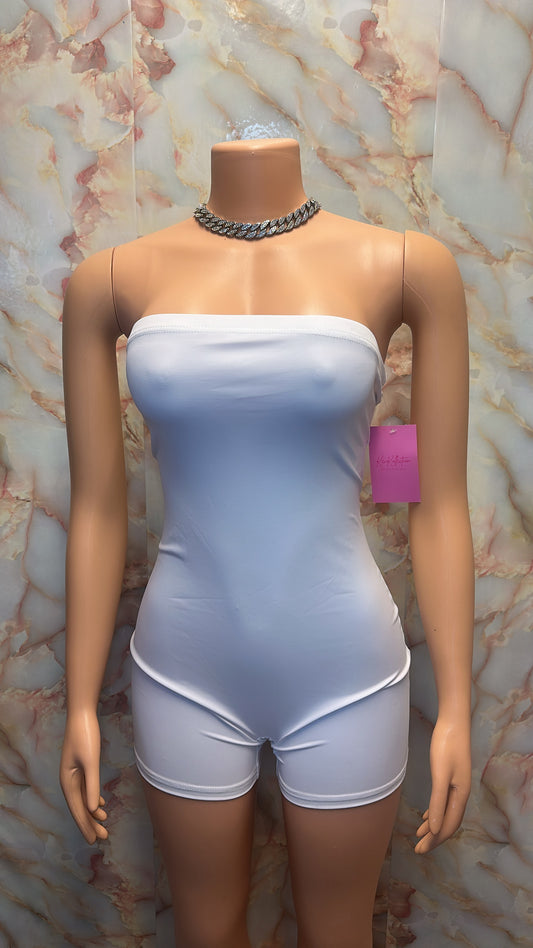 Milk tube top romper