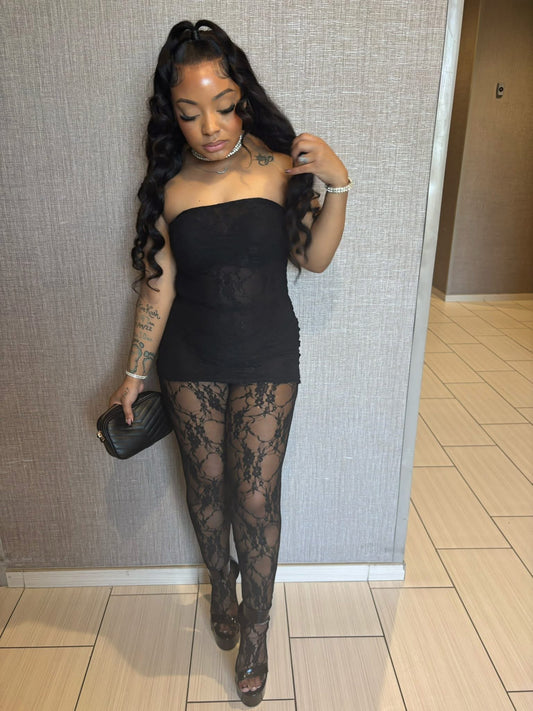 Lace me set black